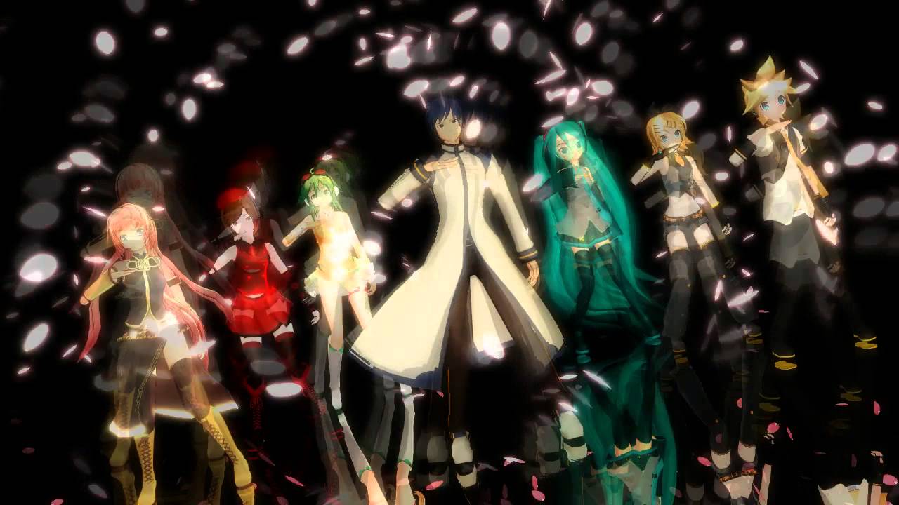 MMD- Bad Apple!! [7 Vocaloid Chorus feat. Nomico] (Miku, Kaito, Meiko, Len, Rin, Gumi, Luka)