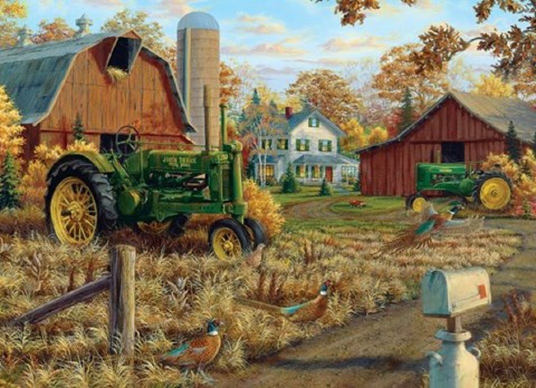 Old Farm Scene Wallpaper