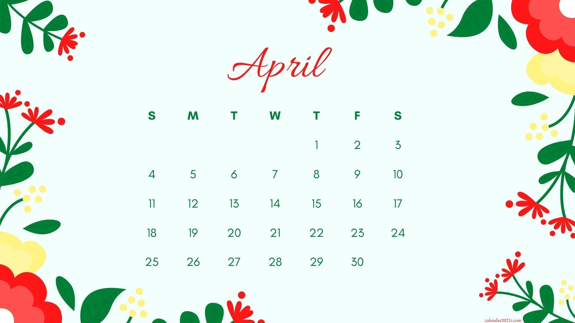April 2021 Calendar Floral Wallpaper featuring beautiful flowers. Floral wallpaper, 2021 calendar, Calendar wallpaper