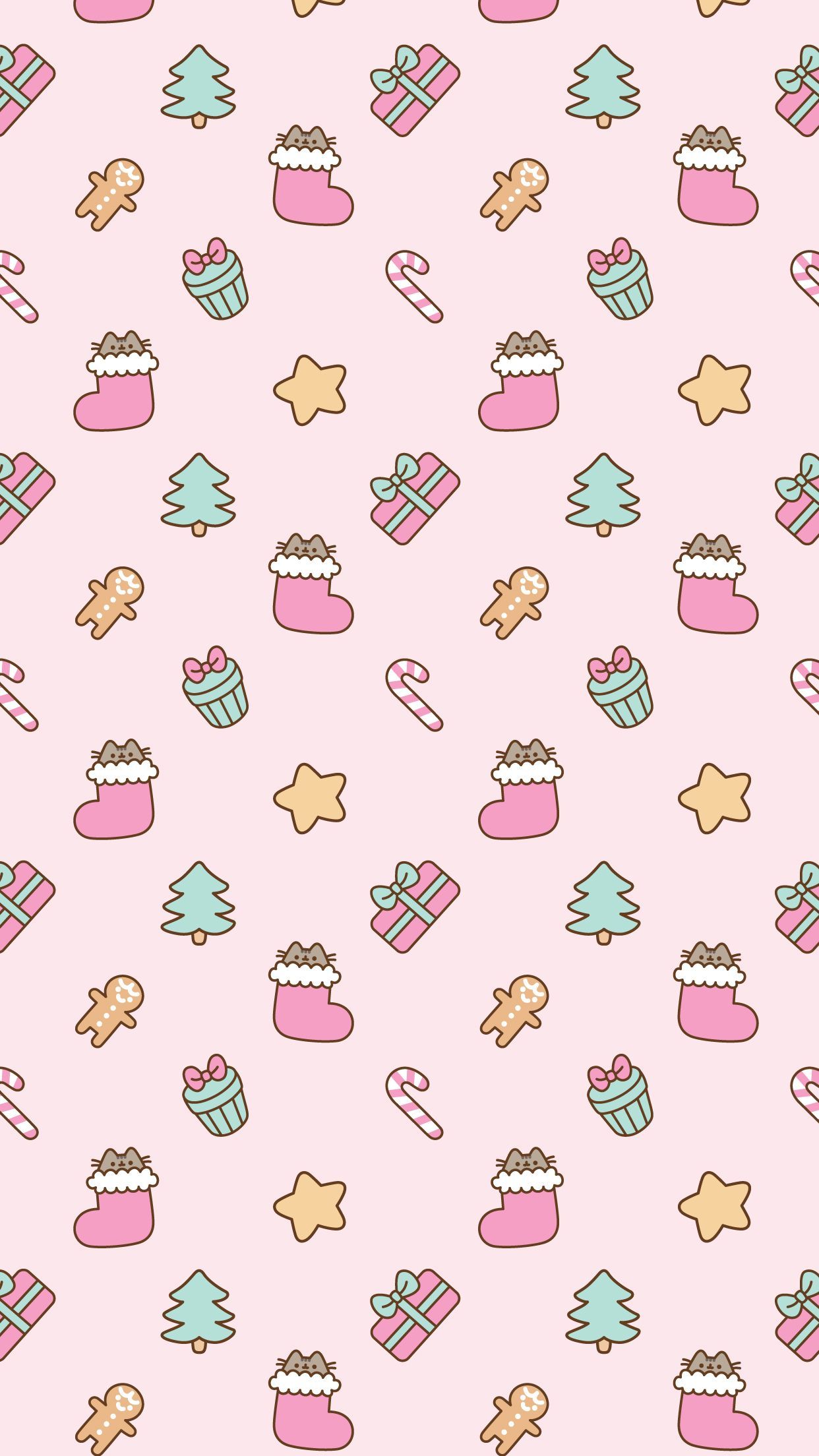 Free Christmas Pusheen Android and iPhone® Wallpaper - #ClairesBlog. Wallpaper iphone christmas, Cute christmas wallpaper, Christmas phone wallpaper
