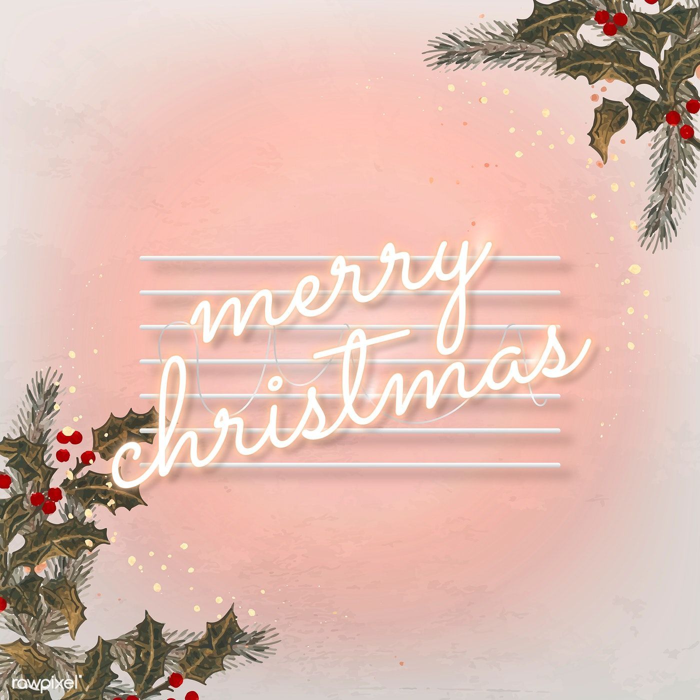 Download premium vector of Pink neon text with mistletoes social ads. Christmas card image, Xmas wallpaper, Social ads