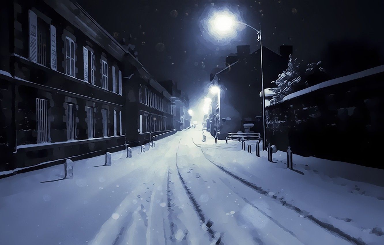 Тёмная зимняя улица