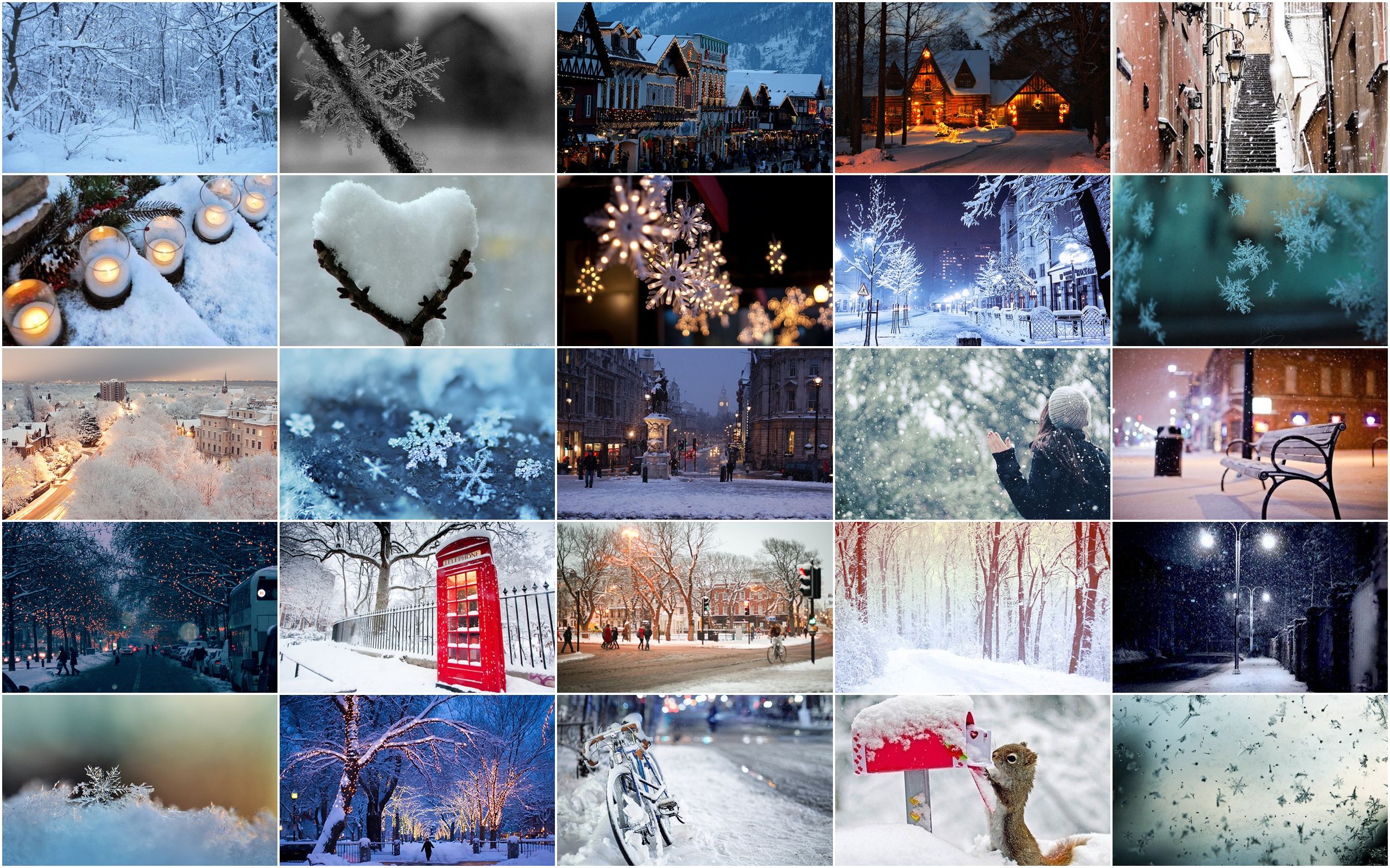 Background Winter Collage Wallpaper