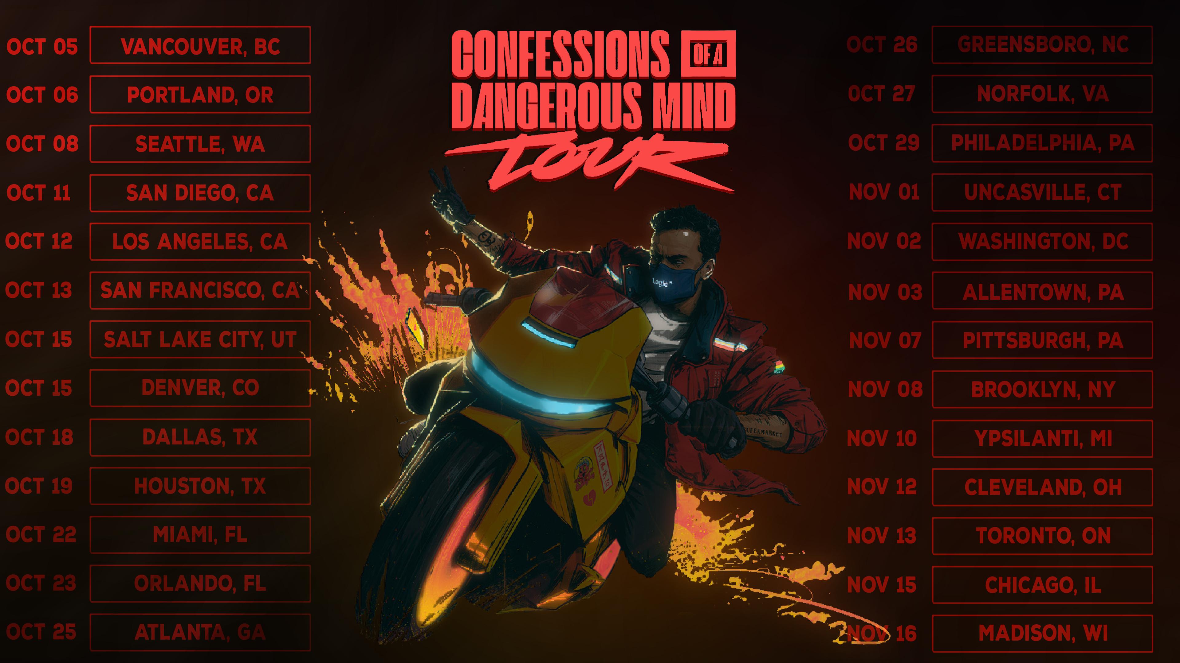 Logic COADM Tour Dates Fan Art. (4k Desktop Wallpaper) (Hi Res Links to all versions in comments), Logic_301