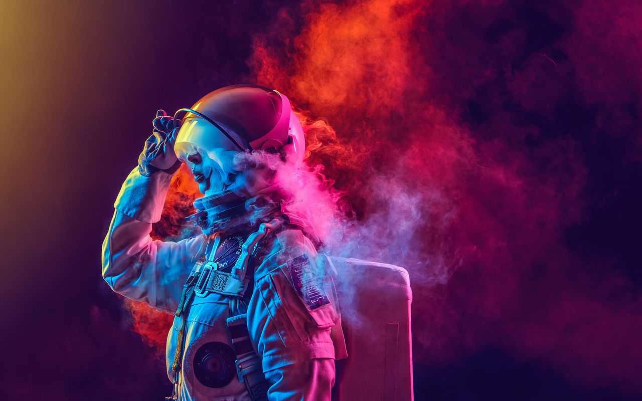 Astronaut Coloured Smoke 4k 720P HD 4k Wallpaper, Image, Background, Photo and Picture