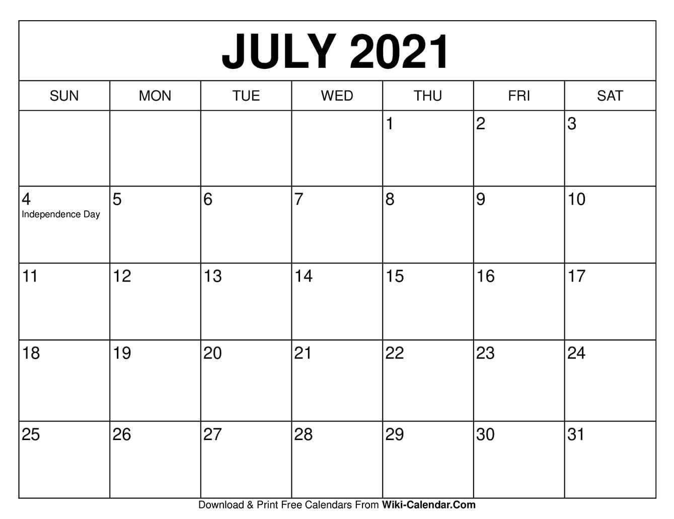 July 2021 Calendar Wallpapers Wallpaper Cave