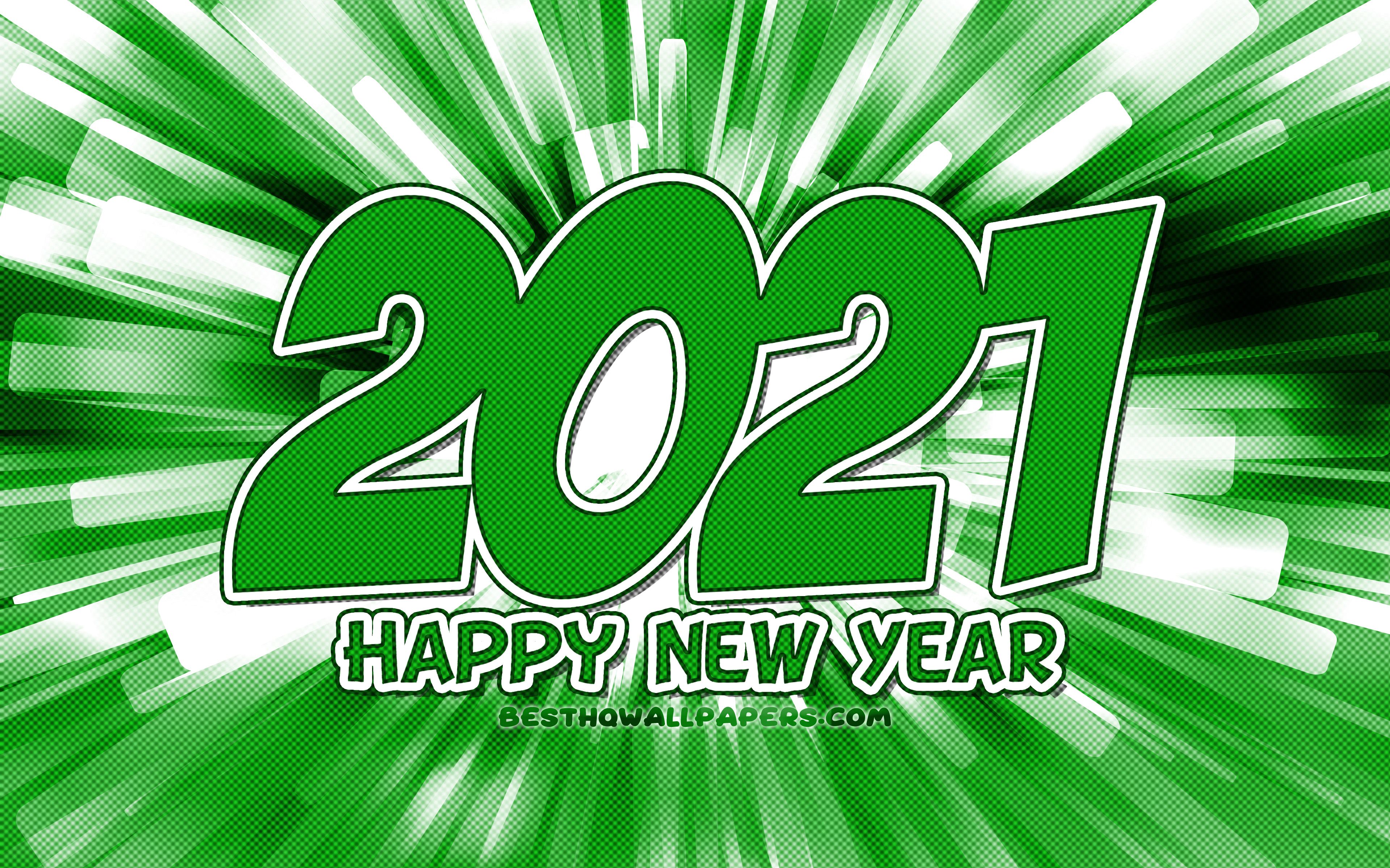 Download wallpapers Happy New Year 2021, 4k, green abstract rays, 2021 green digits, 2021 concepts, 2021 on green background, 2021 year digits for desktop with resolution 3840x2400. High Quality HD pictures wallpapers
