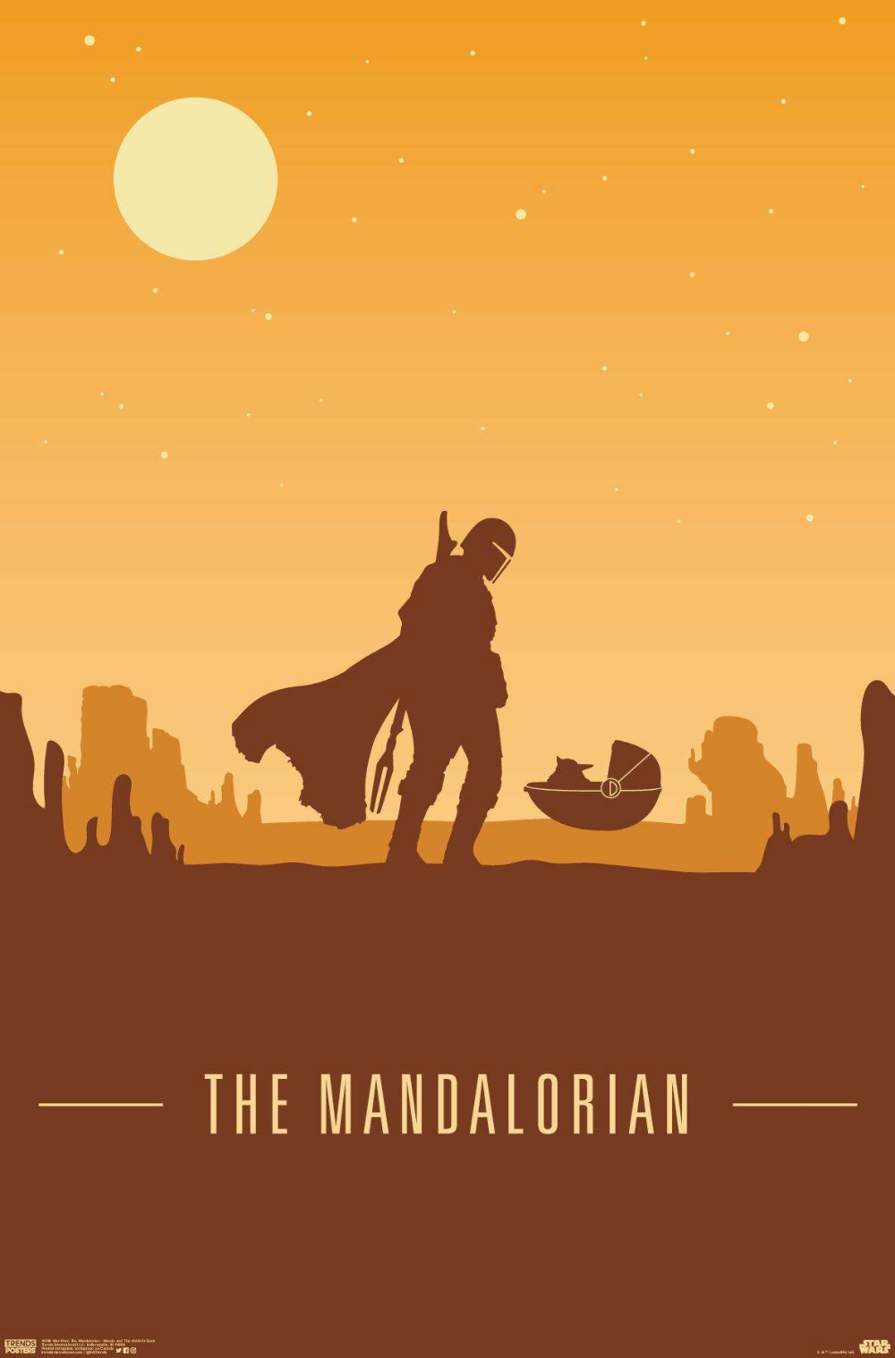 Star Wars: The Mandalorian and The Child At Dusk. Star wars wallpaper, Star wars poster, Star wars art