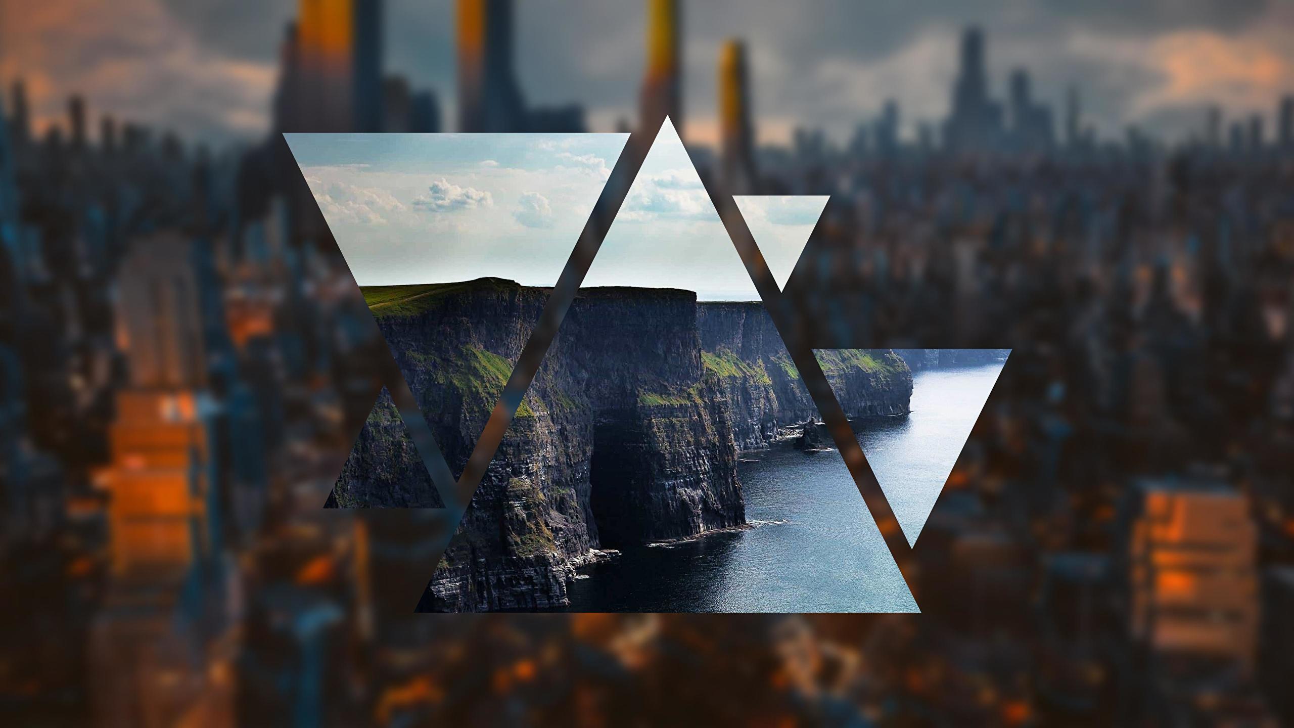 Blurry City Cliffs [4K] [X Post R Polyscapes]