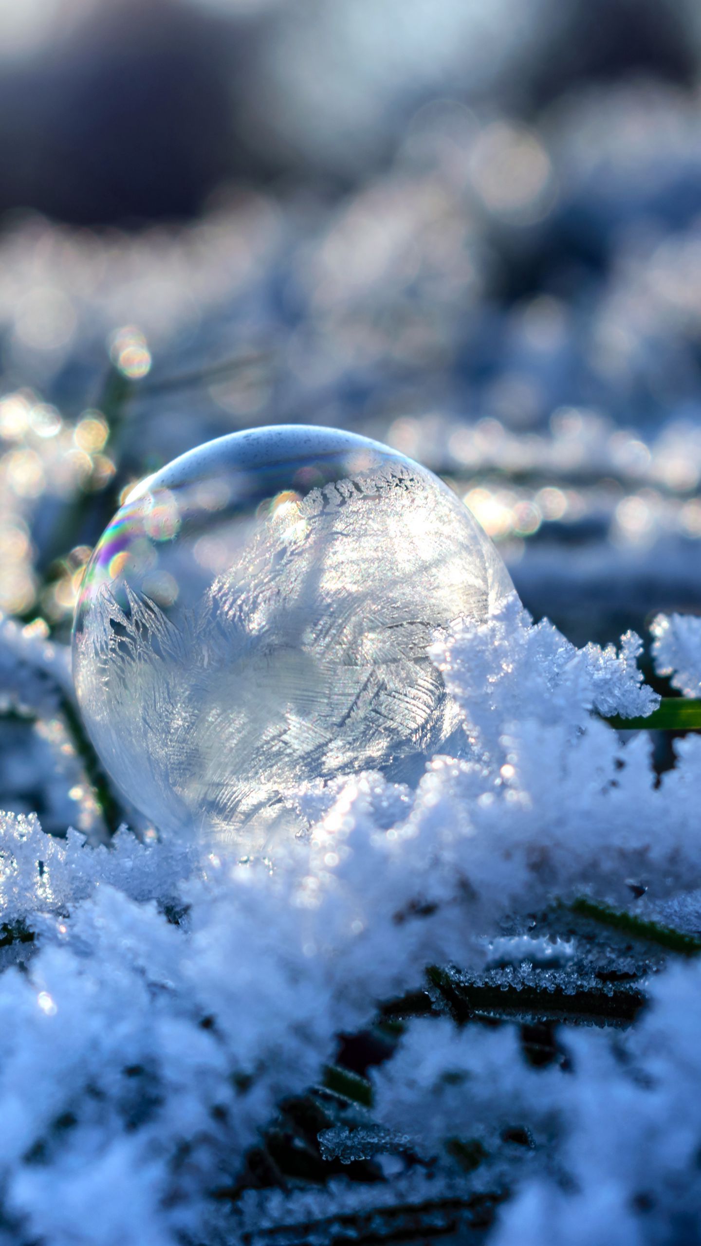 Download wallpaper 1440x2560 bubble, orb, frost, snow qhd samsung galaxy s s edge, note, lg g4 HD background