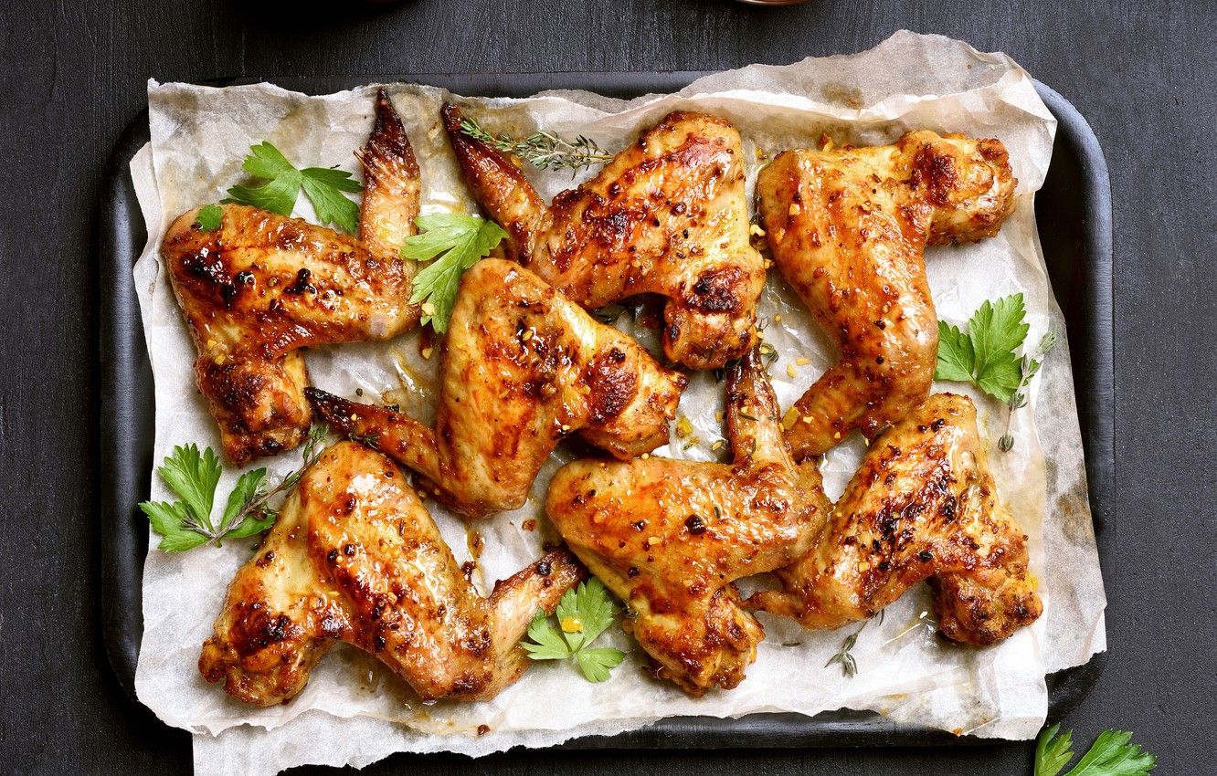 Wallpaper food, chicken, meat, spices, grill image for desktop, section еда