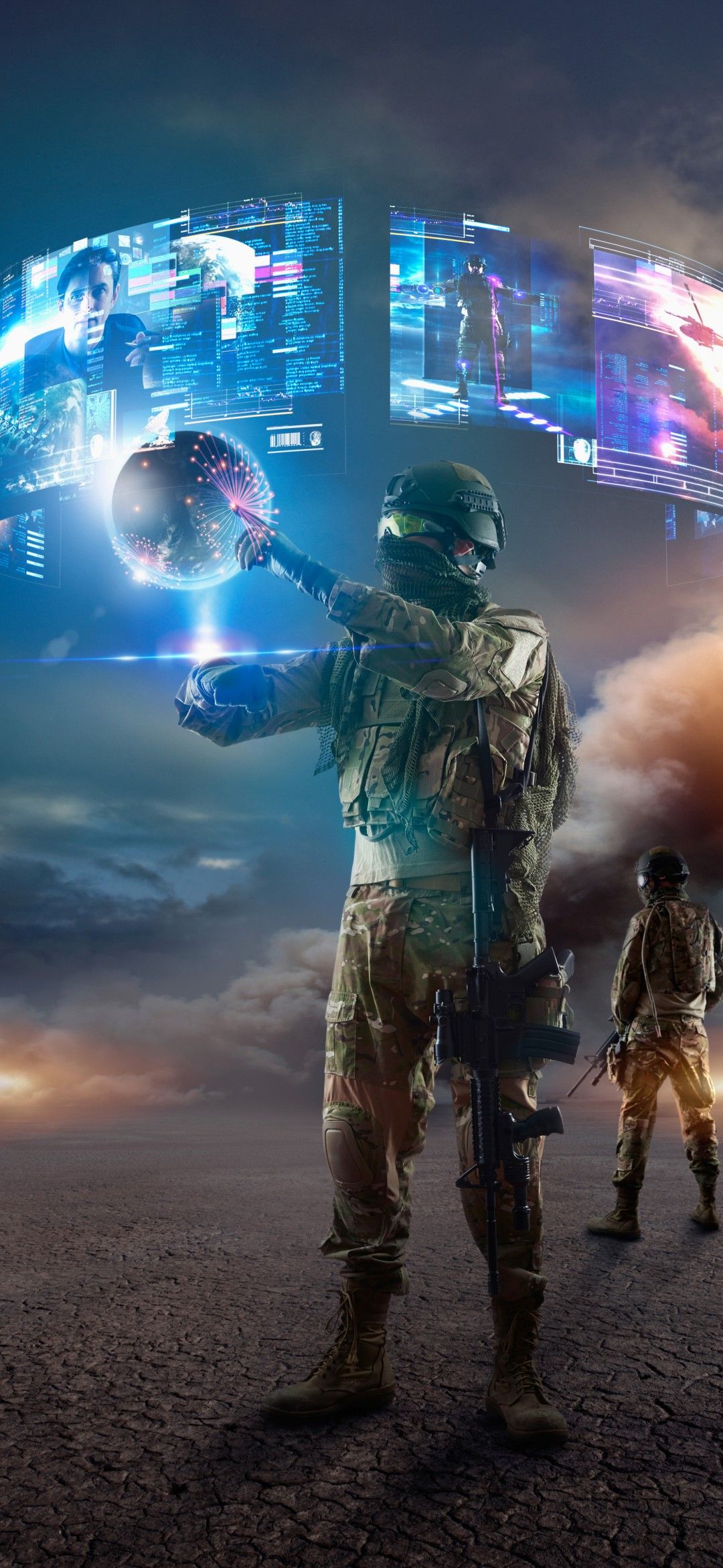 Soldiers 4K Wallpaper, Virtual reality, VR experience, Modern warfare, Future tech, Technology