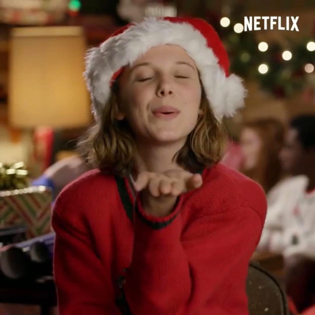 Stranger Things Christmas Video Screen Capture, Eleven, Millie Bobby Brown, Season 3. Millie bobby brown, Bobby brown, Bobby
