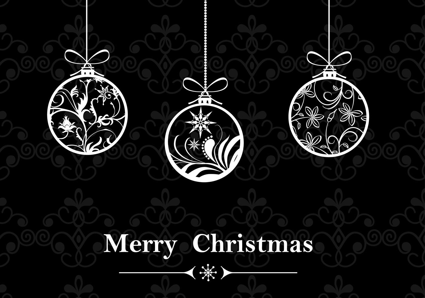 Black & White Christmas Ornament Wallpaper Vector Free Vectors, Clipart Graphics & Vector Art