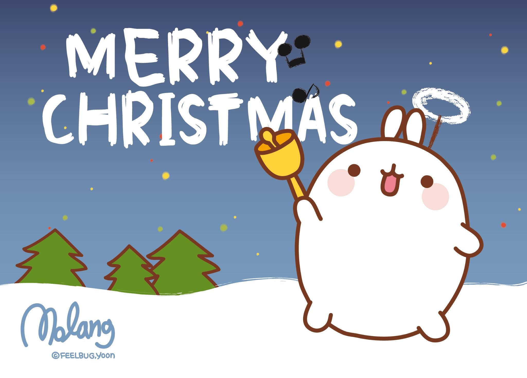 Molang merry christmas /molangfrance. Molang, Molang wallpaper, Kawaii christmas