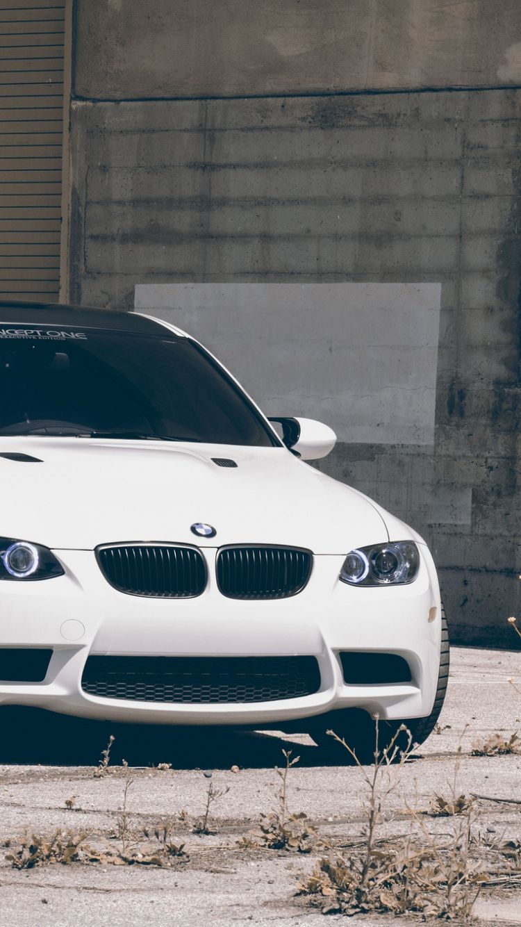 Download Wallpaper 750x1334 Bmw, M E White, Front view iPhone