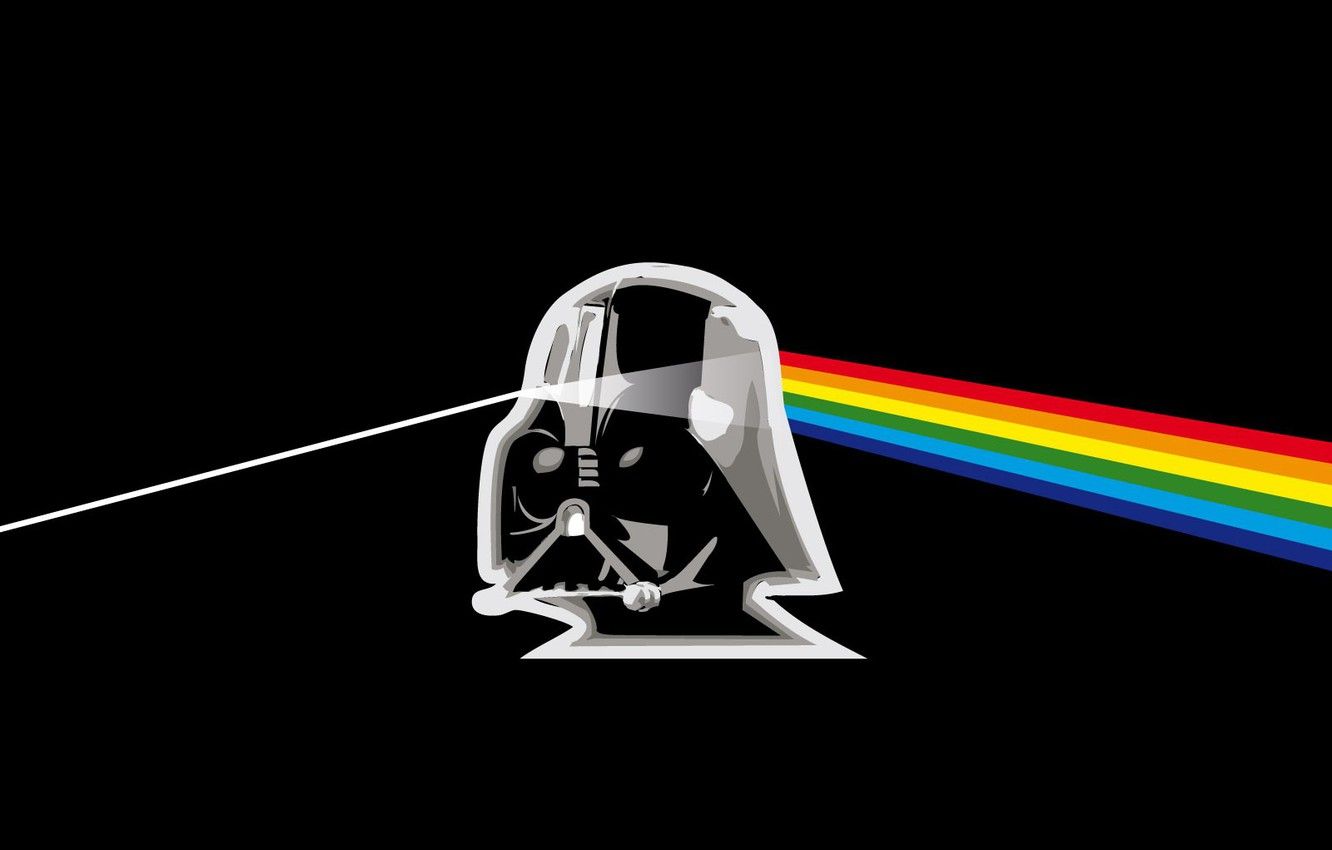 Wallpaper black, star wars, rainbow, Dark Side, Pink Floyd image for desktop, section минимализм