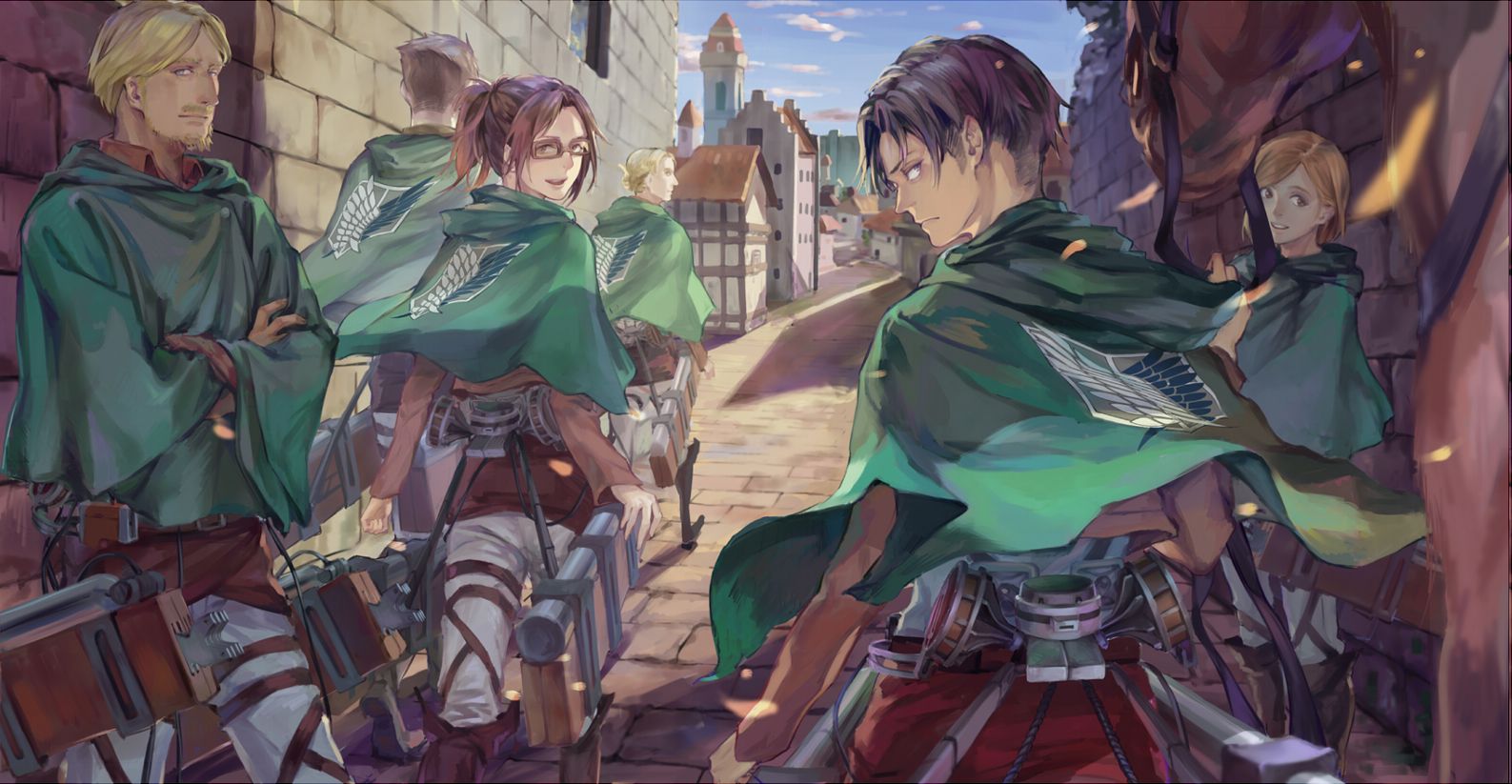 Shingeki No Kyojin, Anime, Erd Gin, Gunter Shulz, Hanji Zoe, Petra Ral, Levi Rivaille Wallpaper HD / Desktop and Mobile Background