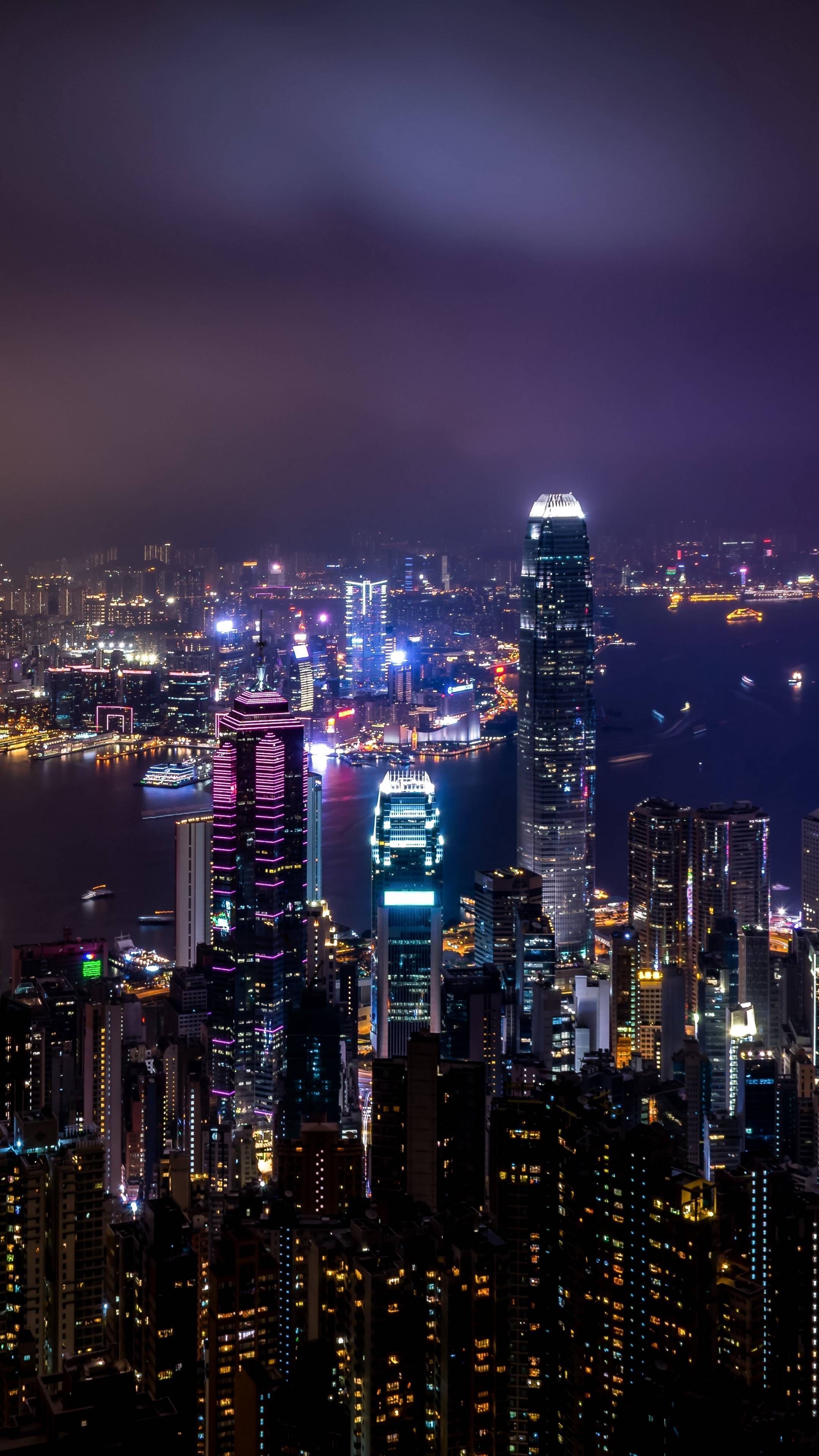 Hong Kong Skyscrapers at Night. City wallpaper, City lights wallpaper, City lights