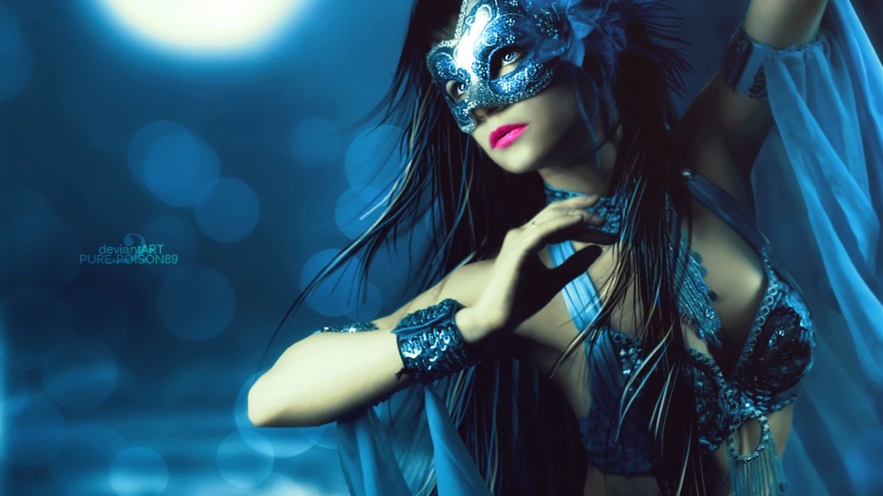 Fantasy Mask Girl 4k 2048x1152 .wallpaperup.com