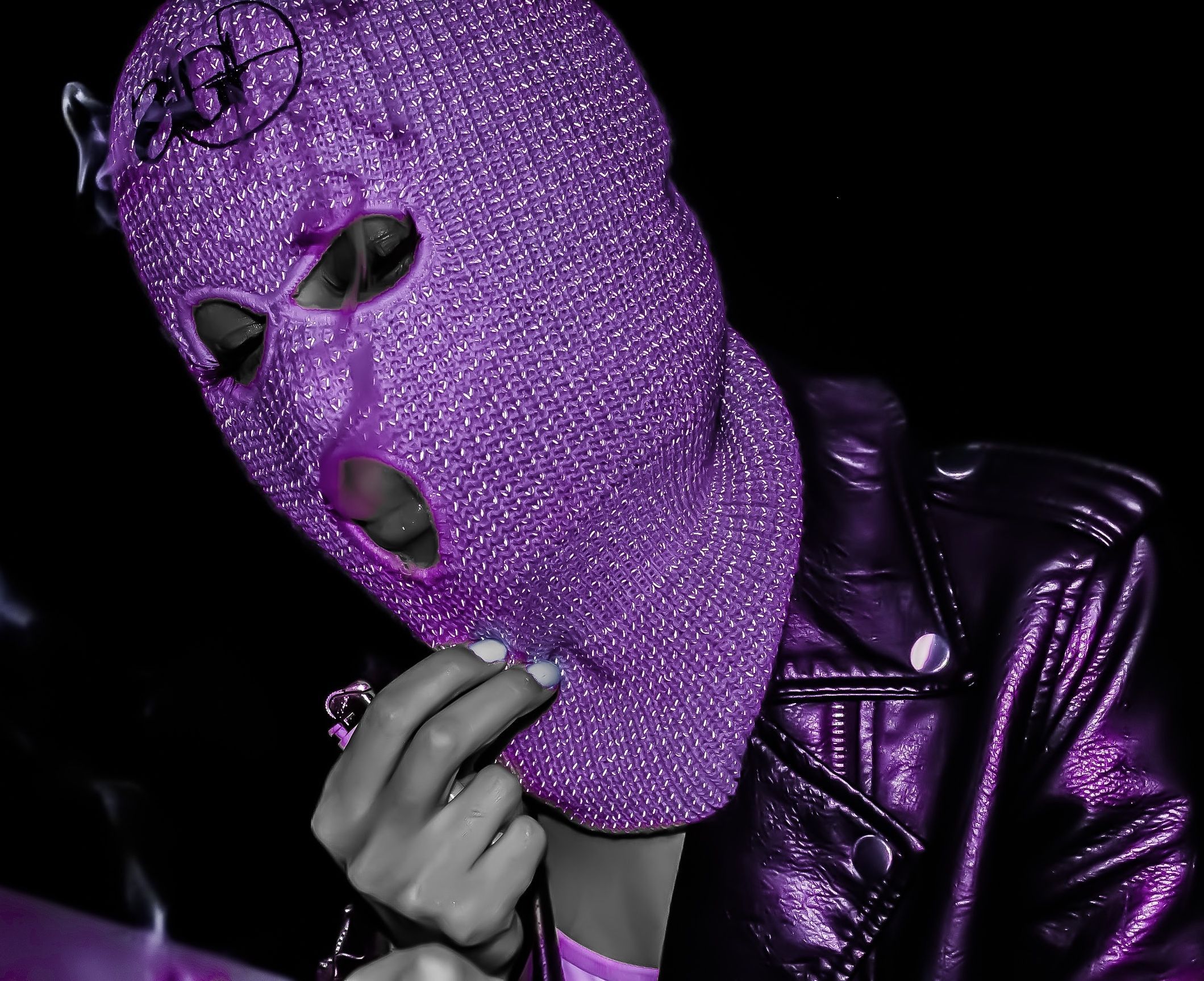 Ski mask, purple, photography. Dark purple aesthetic, Purple aesthetic, Purple
