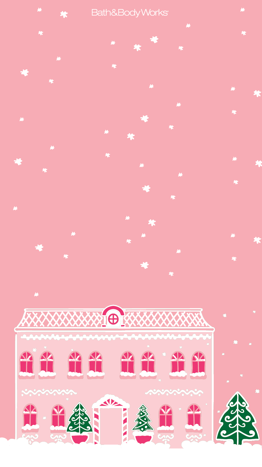 Pink Christmas Mansion Wallpaper. Wallpaper iphone christmas, Pink christmas iphone wallpaper, Cute christmas wallpaper