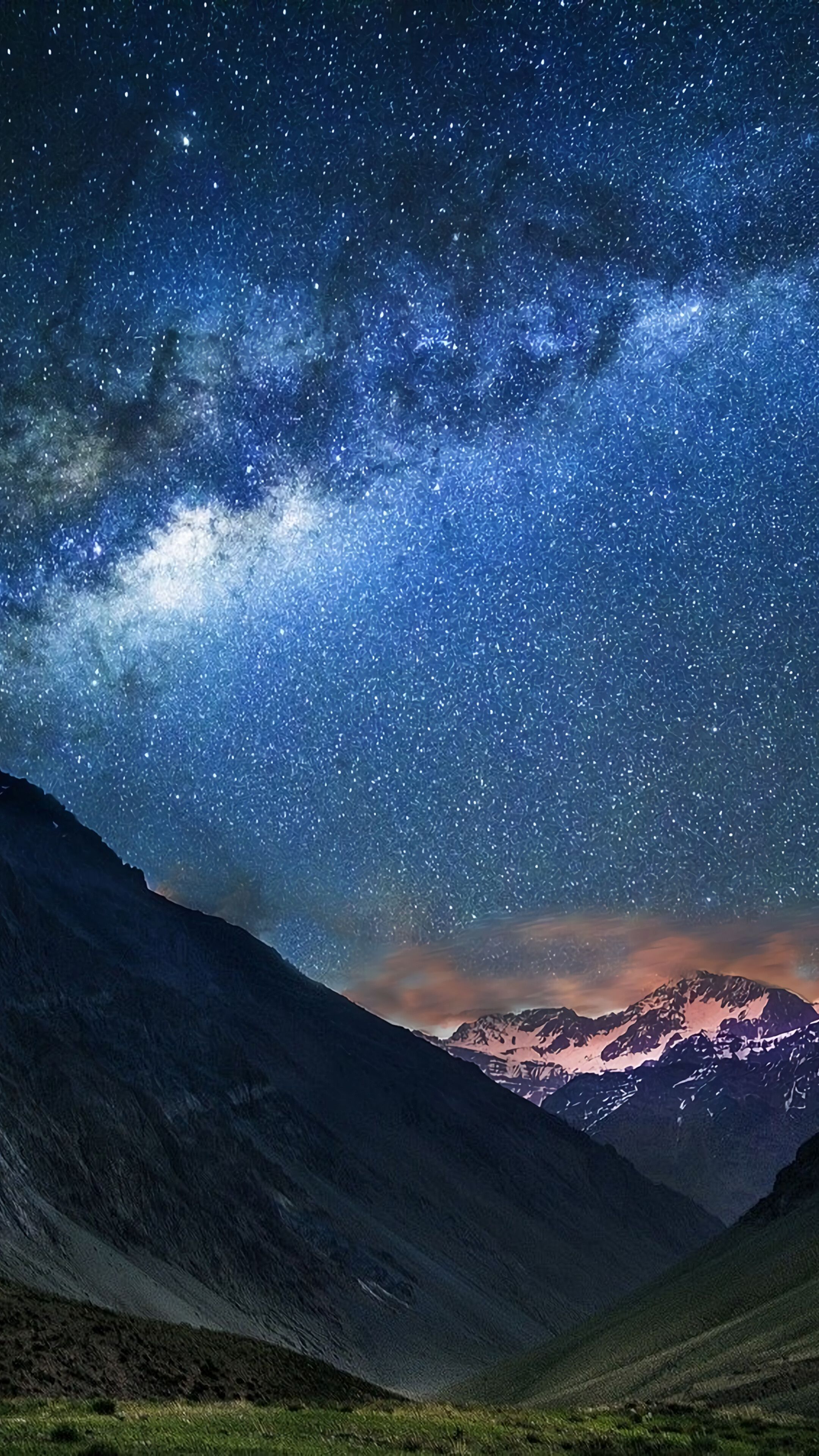 Mountain, Landscape, Night, Sky, Stars, Milky Way, Scenery, 4K wallpaper. Mocah HD Wallpaper