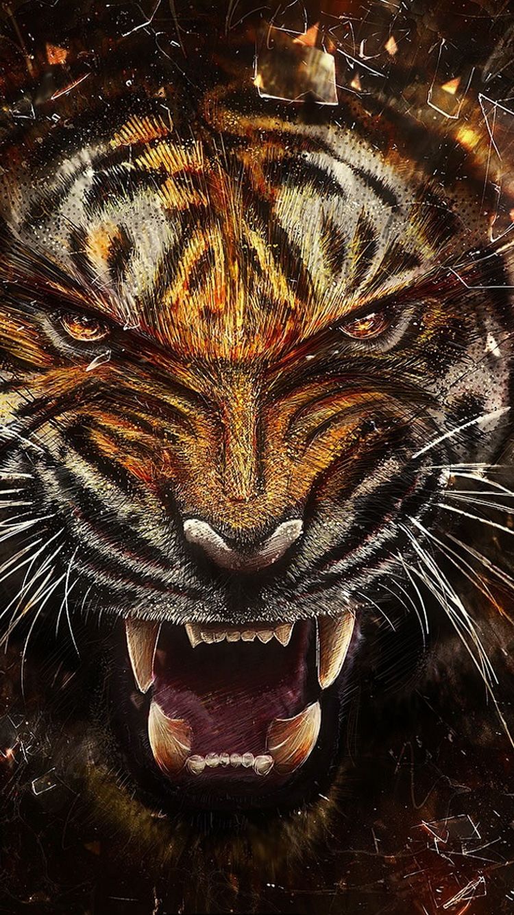 Tiger Fangs iPhone 6 Wallpaper HD