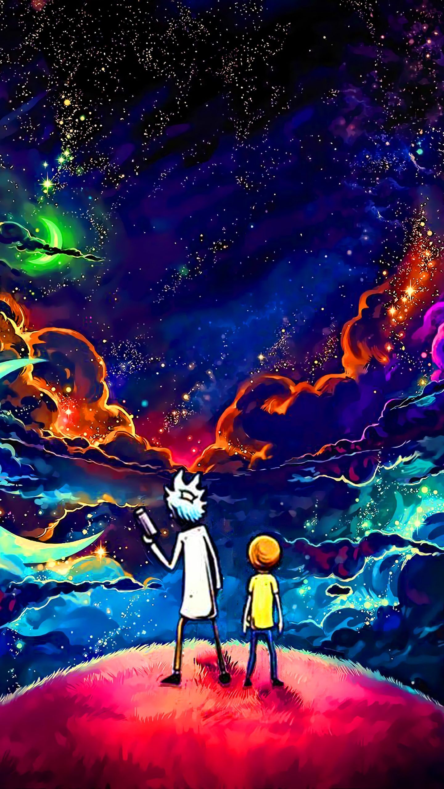 Rick And Morty Sky Stars 4k Wallpaper 5118 with regard to Rick And Morty Wallpaper Portrait. Galaxy wallpaper, Man and dog, Planets wallpaper