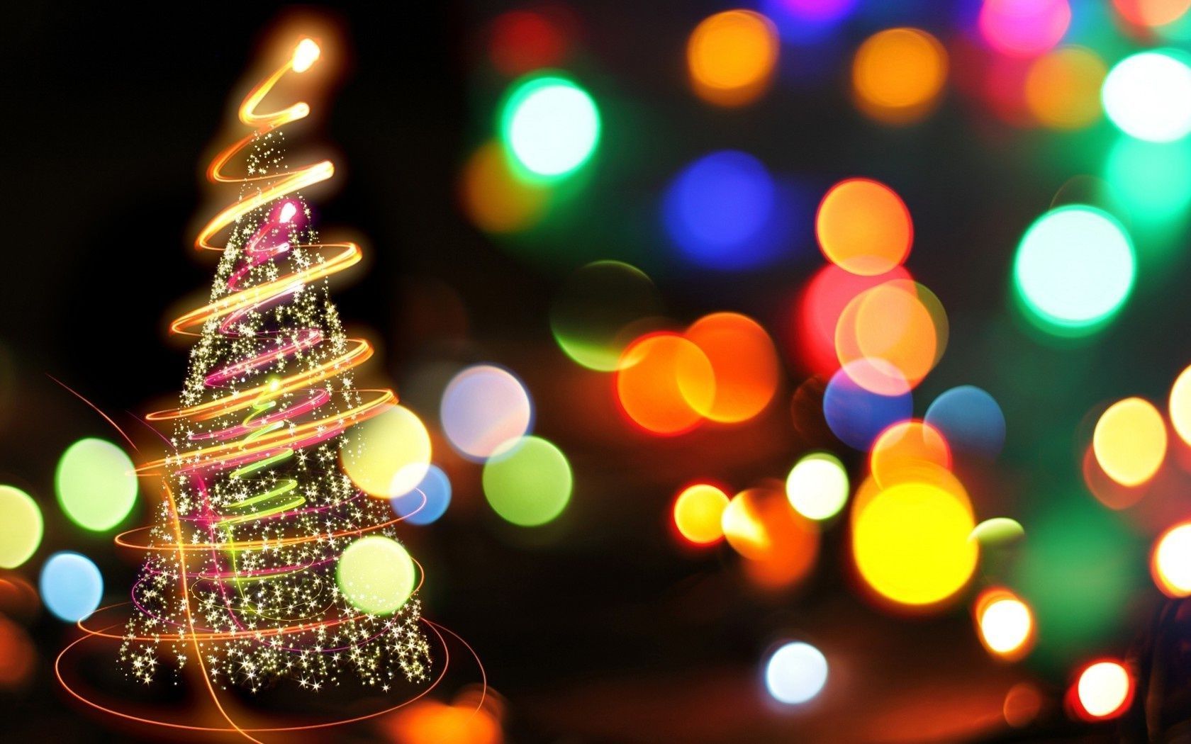 Spruce the Christmas tree lights star bokeh