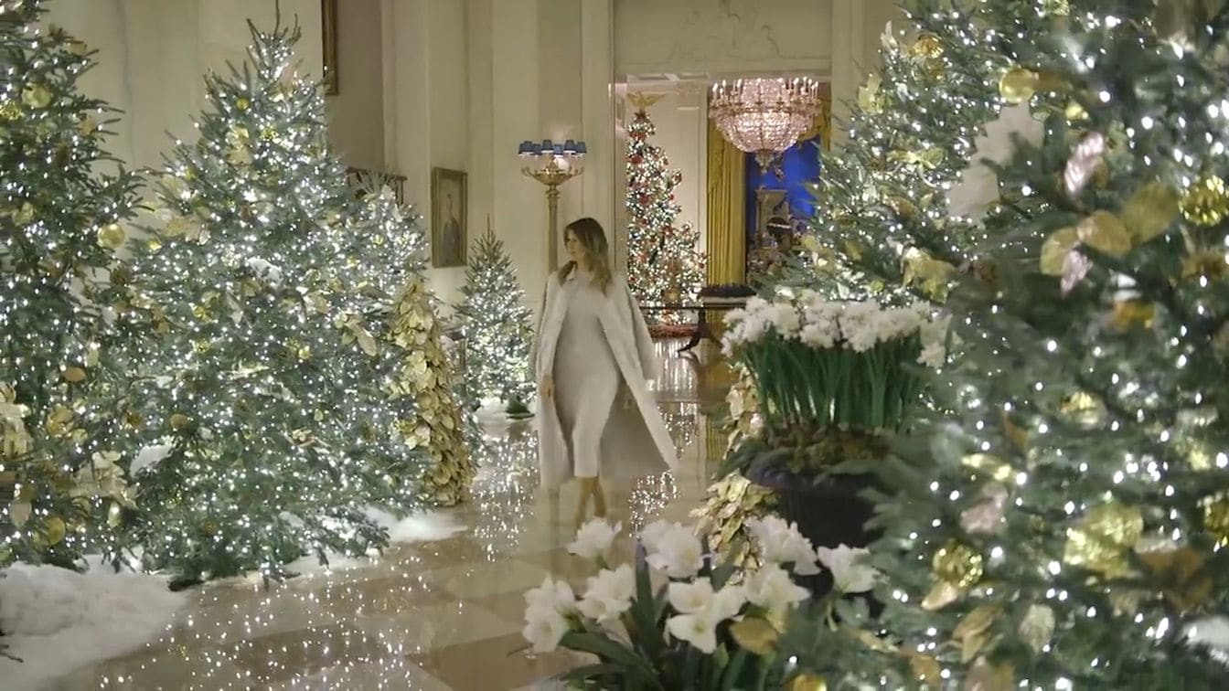 Melania Trump's White House Christmas decorations are a monochromatic wonderland Washington Post