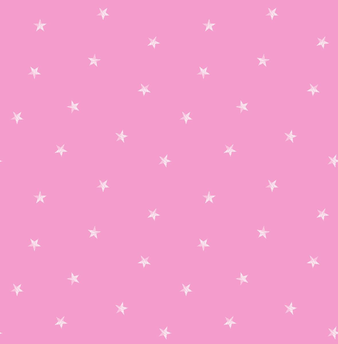 Pastel Deep Pink White Pearlescent Star Girls Kids Nursery Baby Wallpaper
