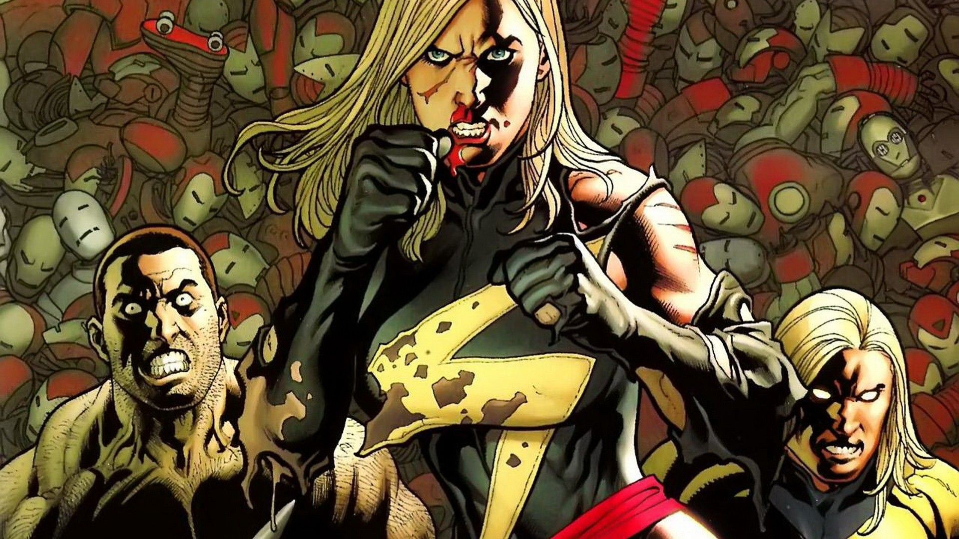 Comics Marvel Comics Ms_ Marvel comics girls Luke Cage Sentry Ares Avengers wallpaperx1080