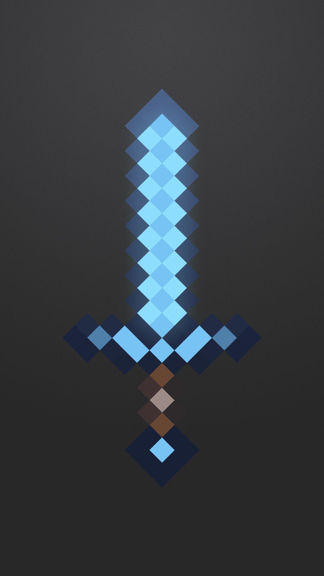 Minecraft FHD Diamond Sword Wallpaper (Blue)