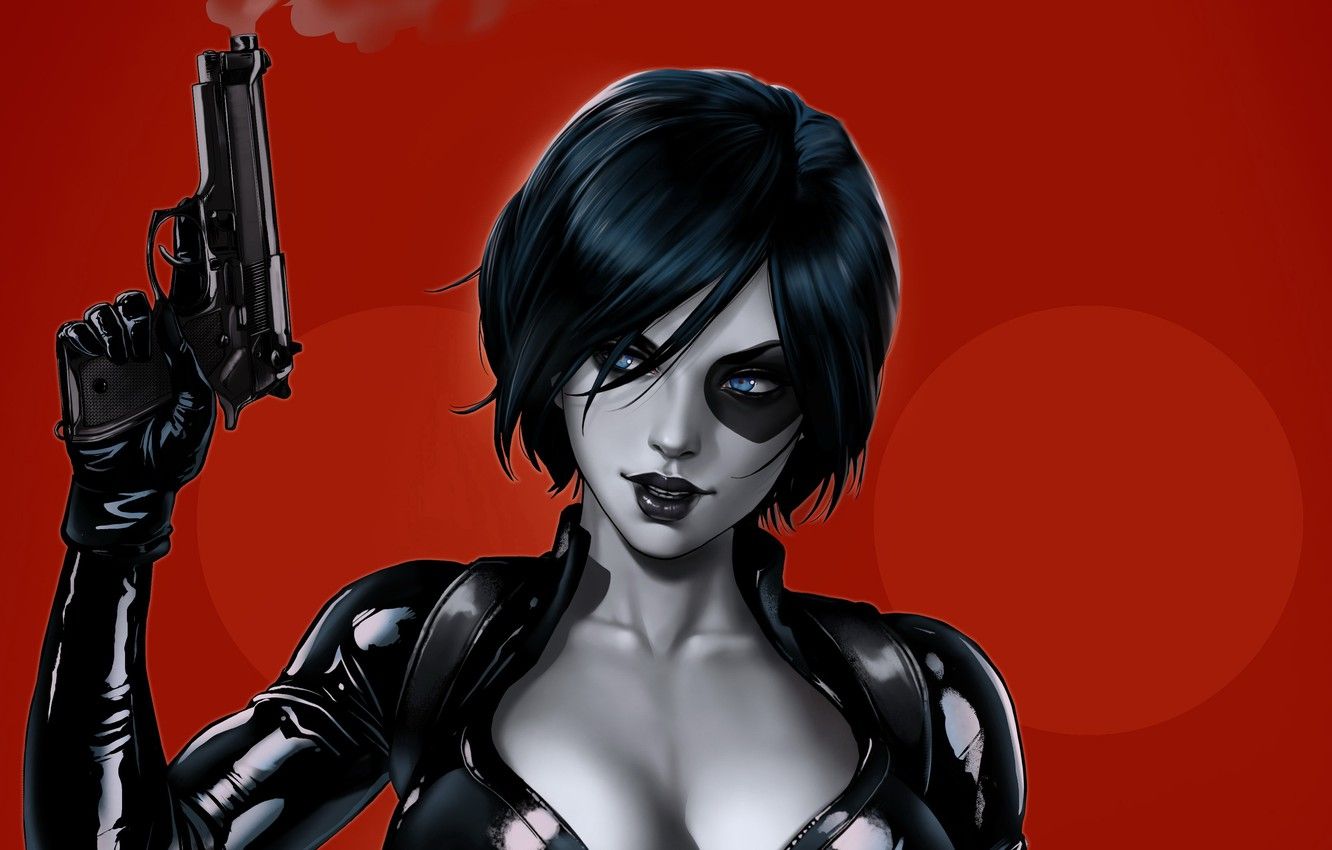Wallpaper girl, gun, mutant, Marvel, Domino, Domino, mutant, by Dandonfuga image for desktop, section фантастика