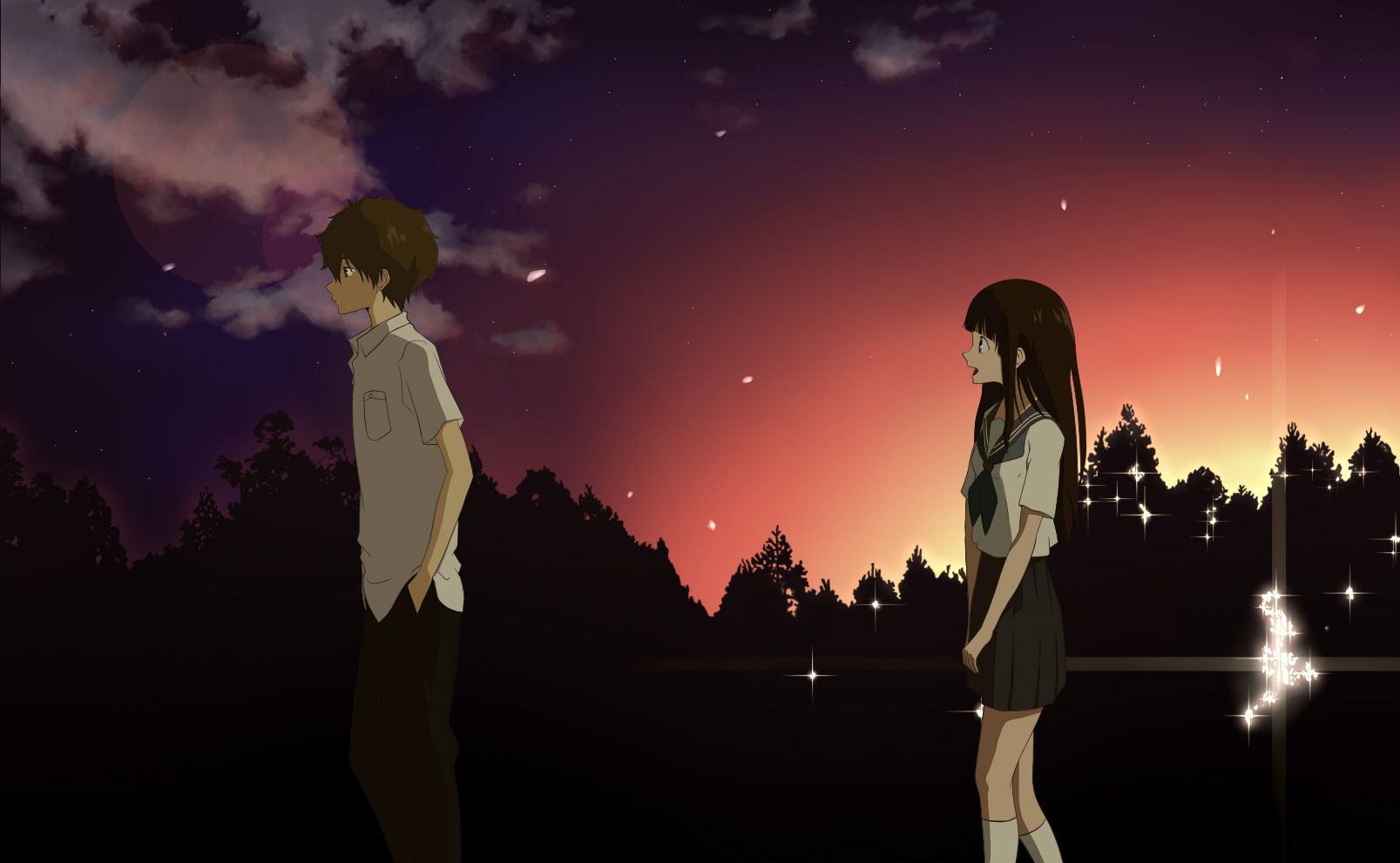 Boy And Girl Walking Anime Wallpapers Wallpaper Cave