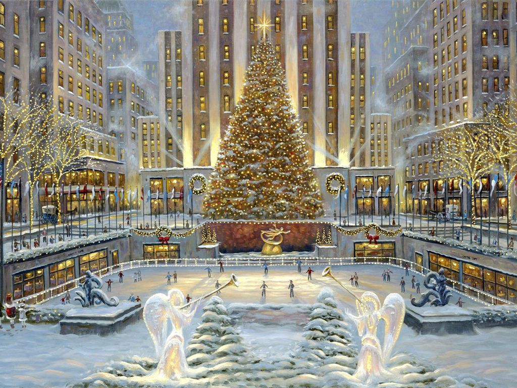 Robert Finale Paintings Finale Cityscape Paintings impressionistic oil paintin. New york christmas, Christmas paintings, Holidays in new york