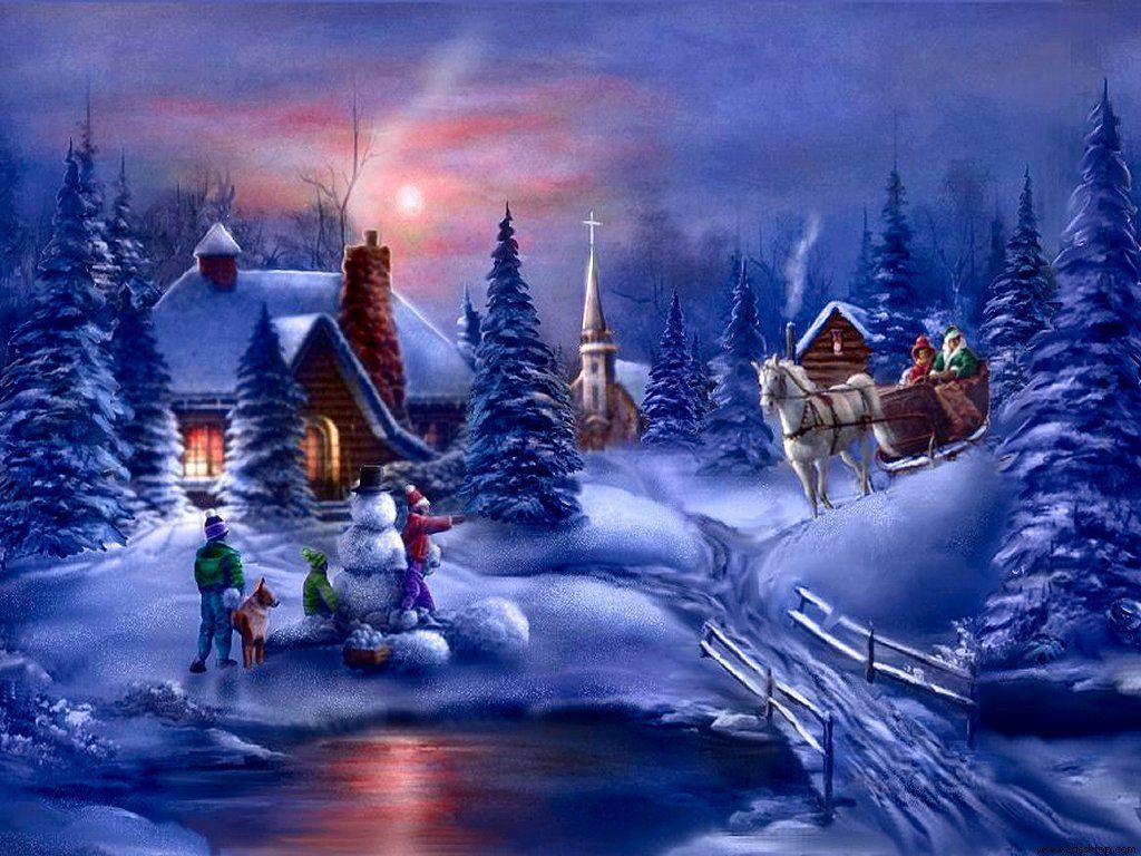 Christmas Sleigh Ride Snow.. Christmas, night, sleigh ride, SLEIGH RIDE IN SNOW, snow, snowman. Christmas scenes, Christmas desktop, Animated christmas