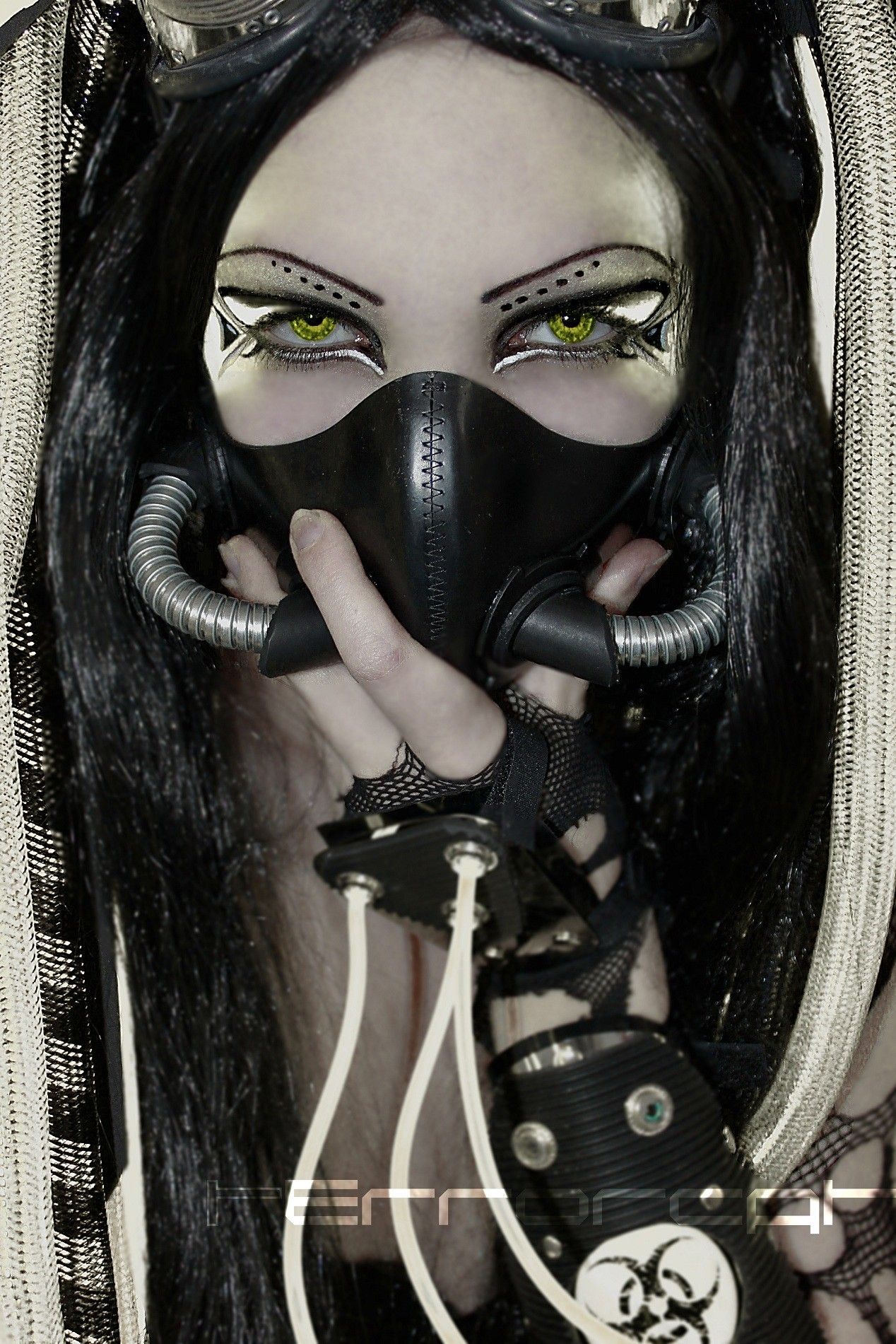 cyberpunk, #gas masks, #green eyes. Wallpaper No. 81740.cc. Cyberpunk girl, Cybergoth, Goth