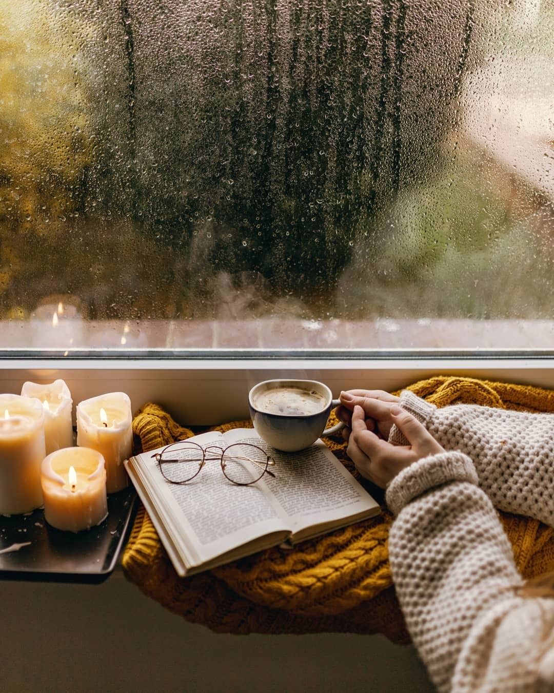 rainy morning coffee