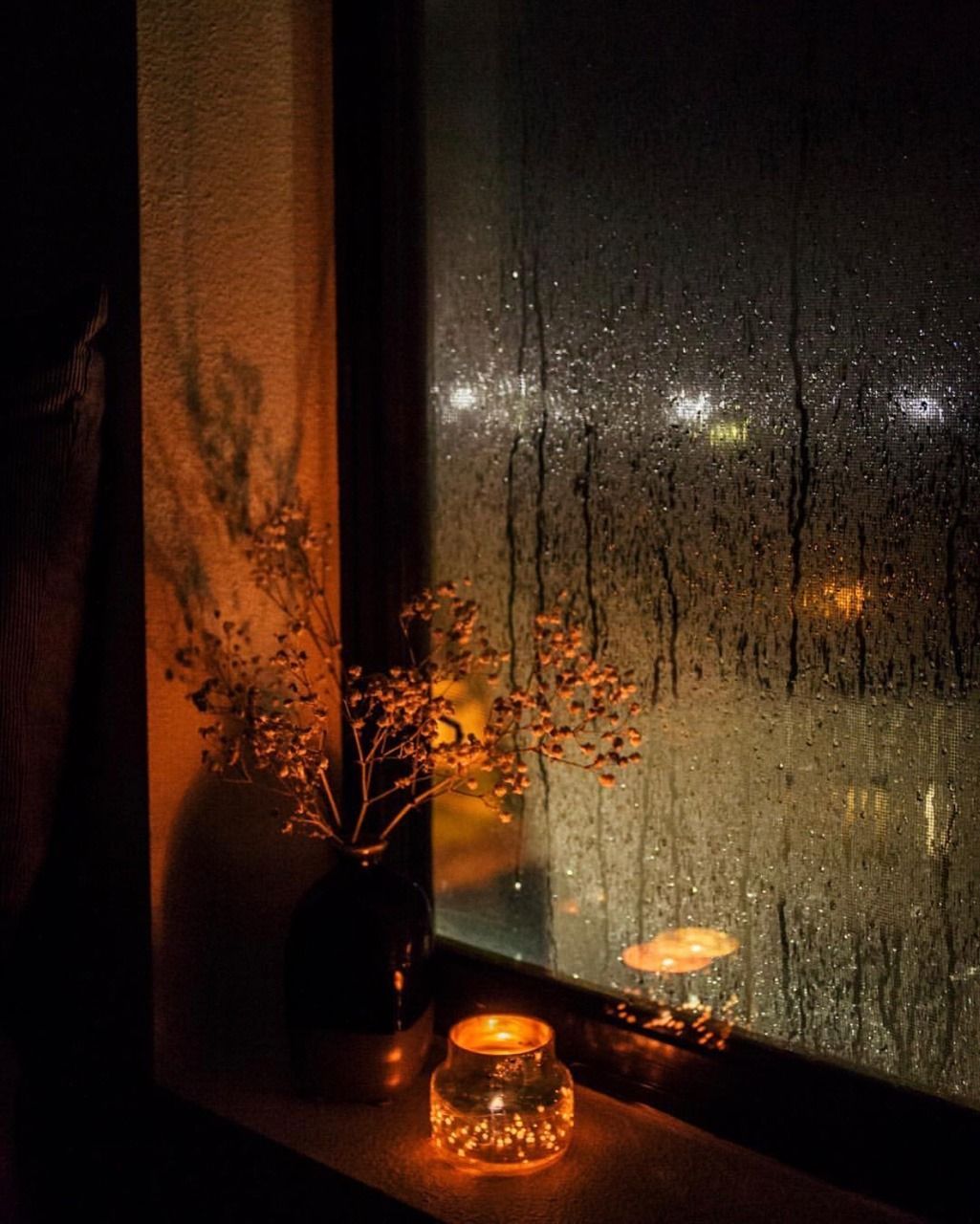 Lovely and peaceful. Night aesthetic, Rainy day photography, Rain and coffee