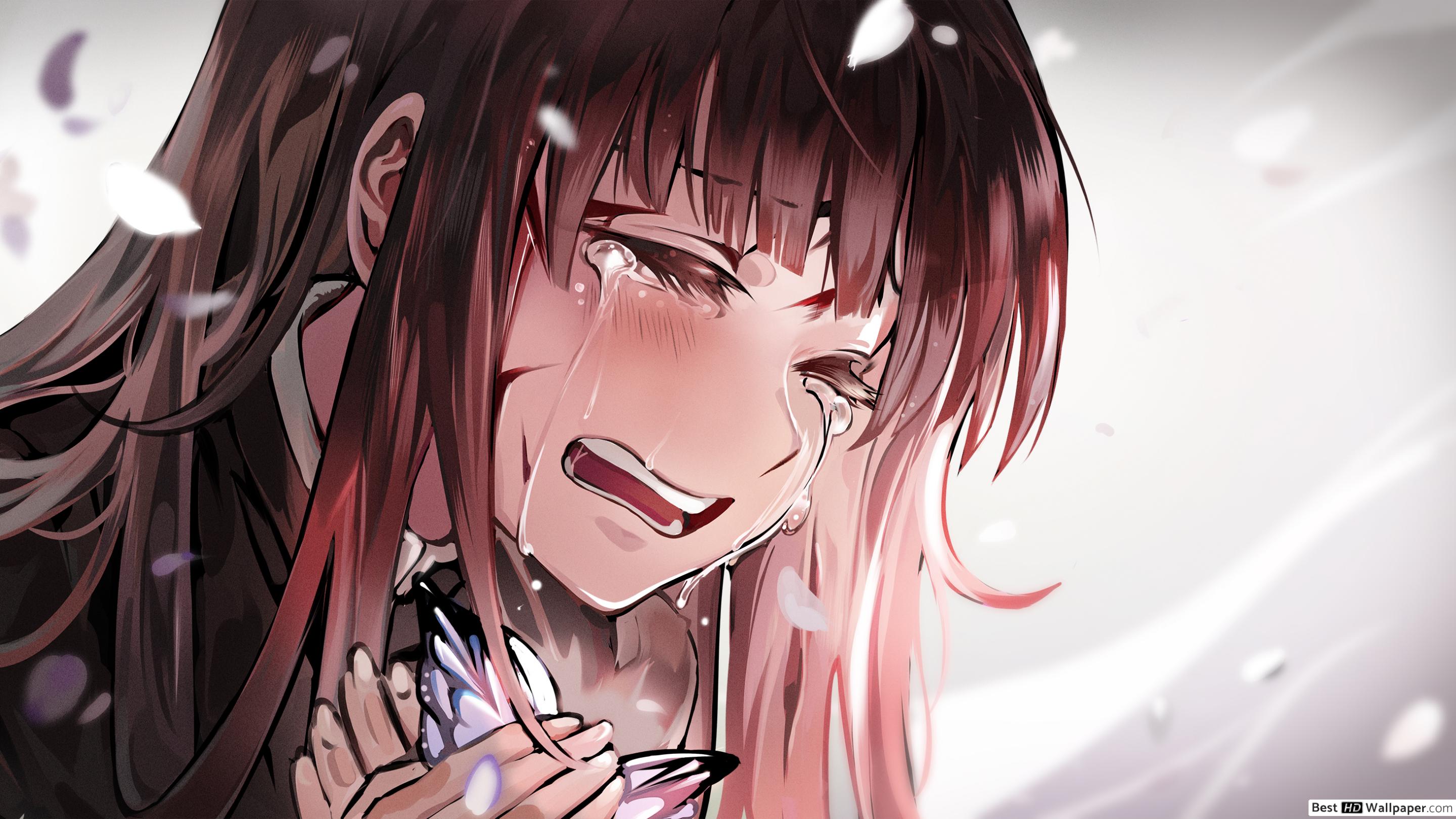 Kanao cries and grieves for Shinobu HD wallpaper download