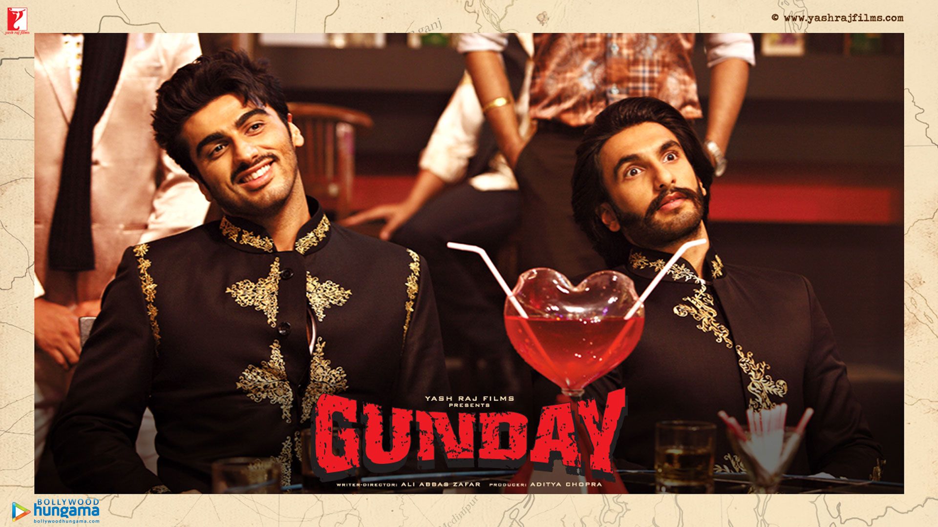 Wallpaper  Arjun Kapoor Priyanka Chopra and Ranveer Singh at Gunday   Music Launch 308531 size1280x1024