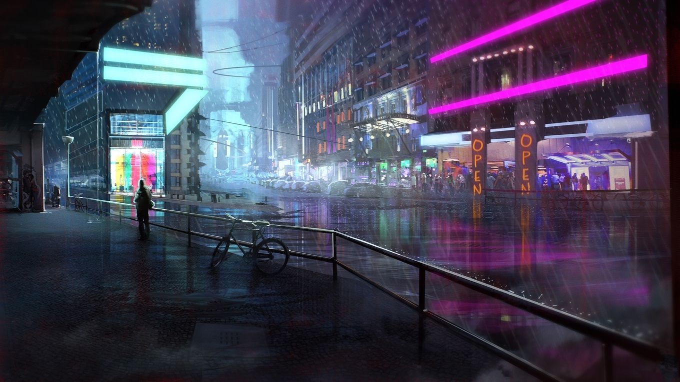 Neon city Wallpaper 4K Futuristic city Cyber city 8801