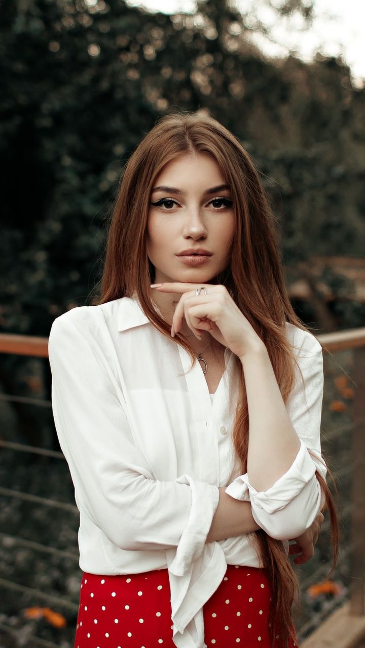 Girl model, white top, outdoor, 720x1280 wallpaper. Girl model, Girl, Model