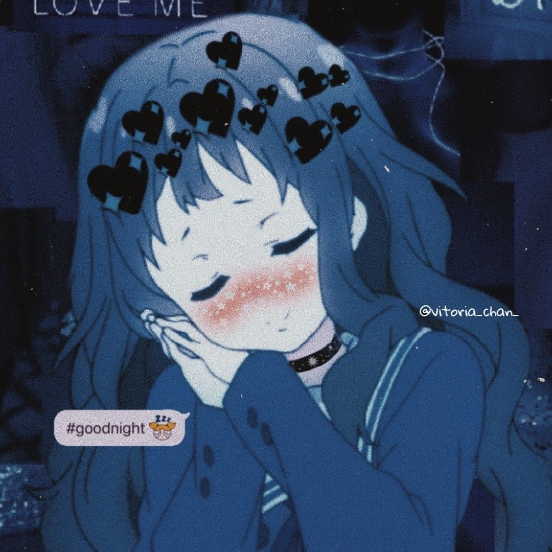 Blue Cute Kawaii Aesthetic Anime Girl Pfp Fotodtp | My XXX Hot Girl