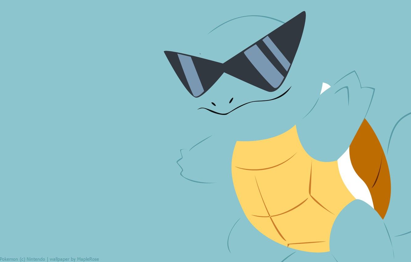 Wallpaper glasses, tail, tail, pokemon, pokemon, shell, squirtle, water, swirl image for desktop, section минимализм