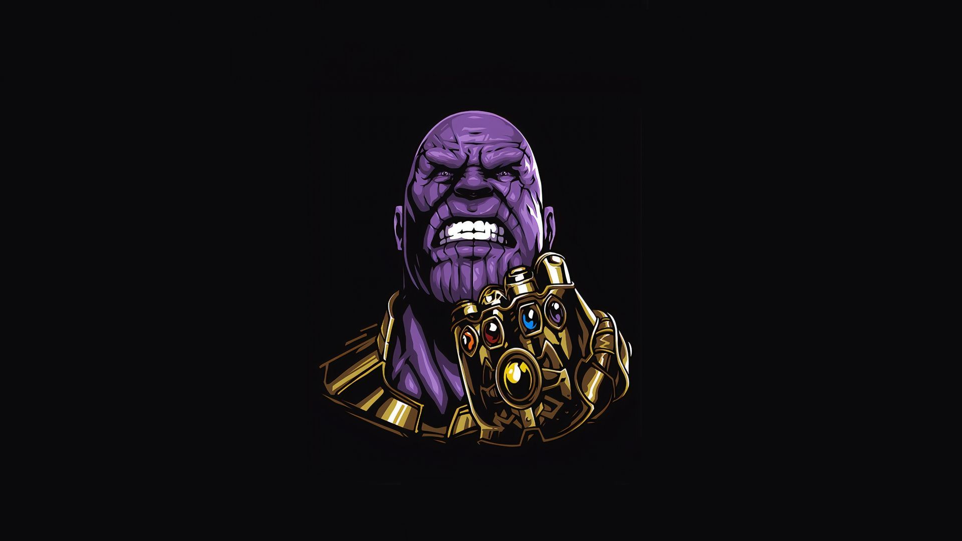 Desktop wallpaper thanos, angry man, minimal, art, HD image, picture, background, 73a372