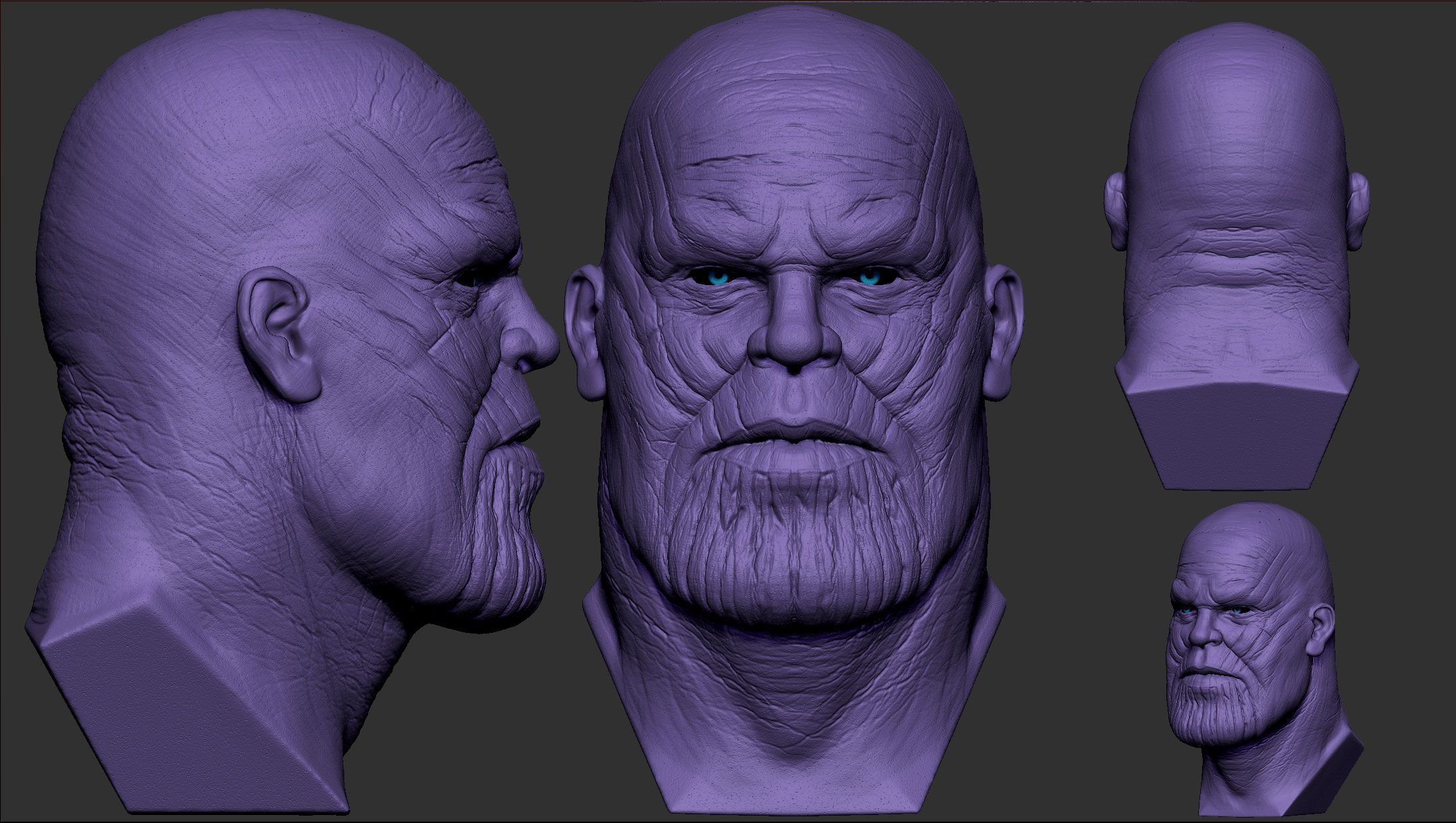 Image result for thanos face orthographic views. Thanos face, 3D face, Cg art