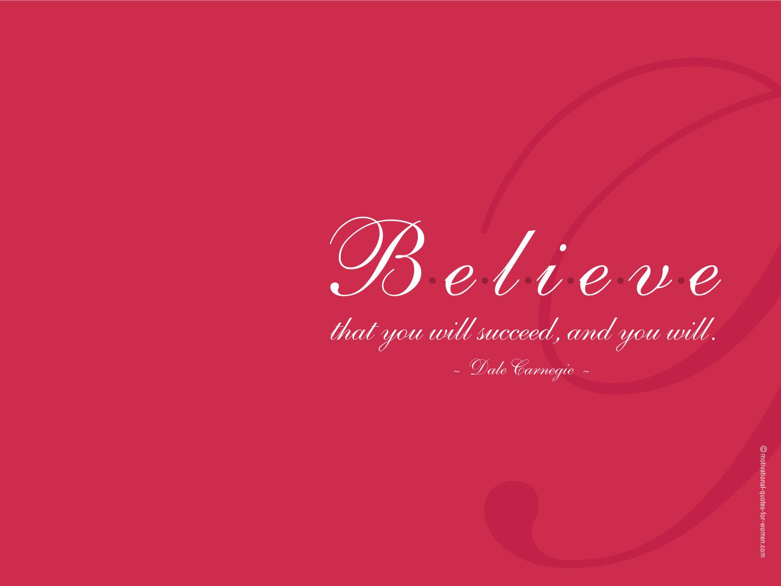 Wallpaper with Quote on Belief by Dale Carnegie Give Up World
